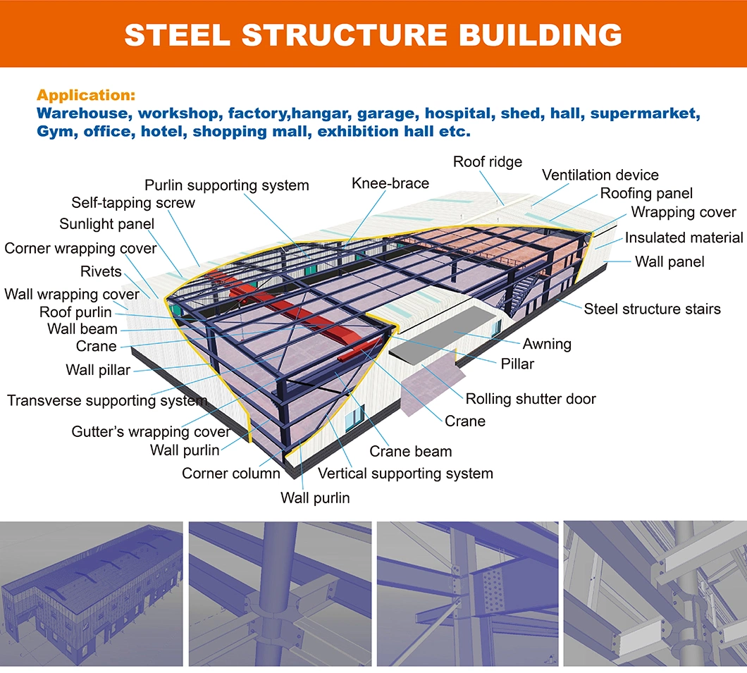 High Quality Professional Airplane Aircraft Hangar New Style Metal Building Steel Structure Warehouse /Hangar Construction